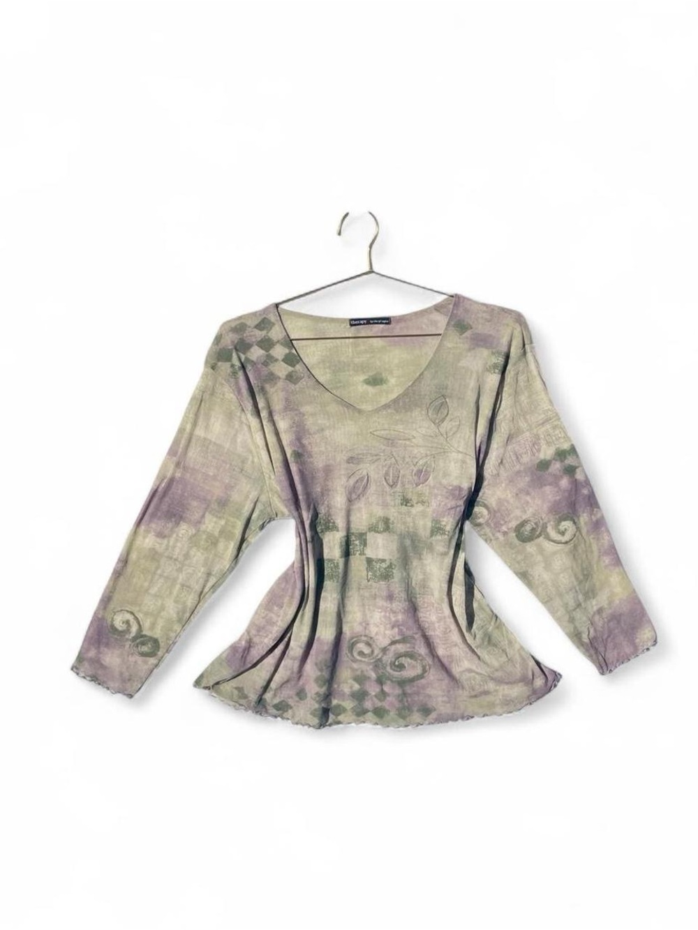 Vintage 90s Y2K Mesh Fairy Grunge Top XL 1X Whimsigoth Stretchy Floral  Dreamy